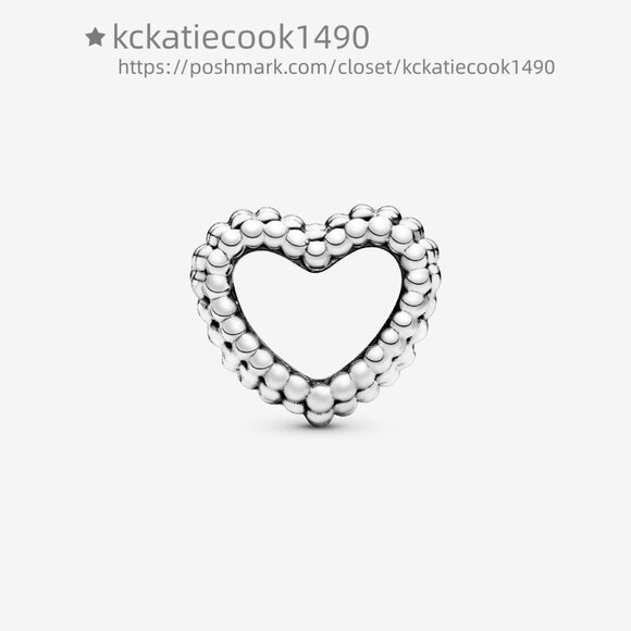 Pandora Beaded Open Heart Charm - Picture 2 of 5
